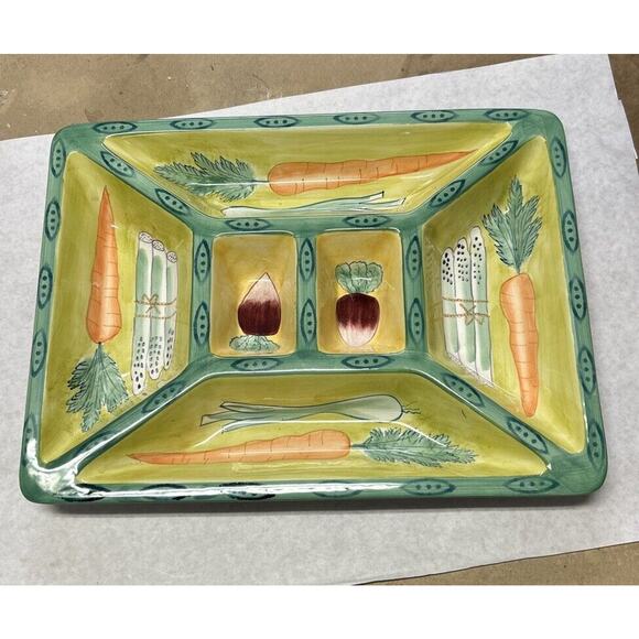 Clay Art Other - Clay Art Divided Garden Harvest Hand Painted 1998 Vintage In Mint Condition